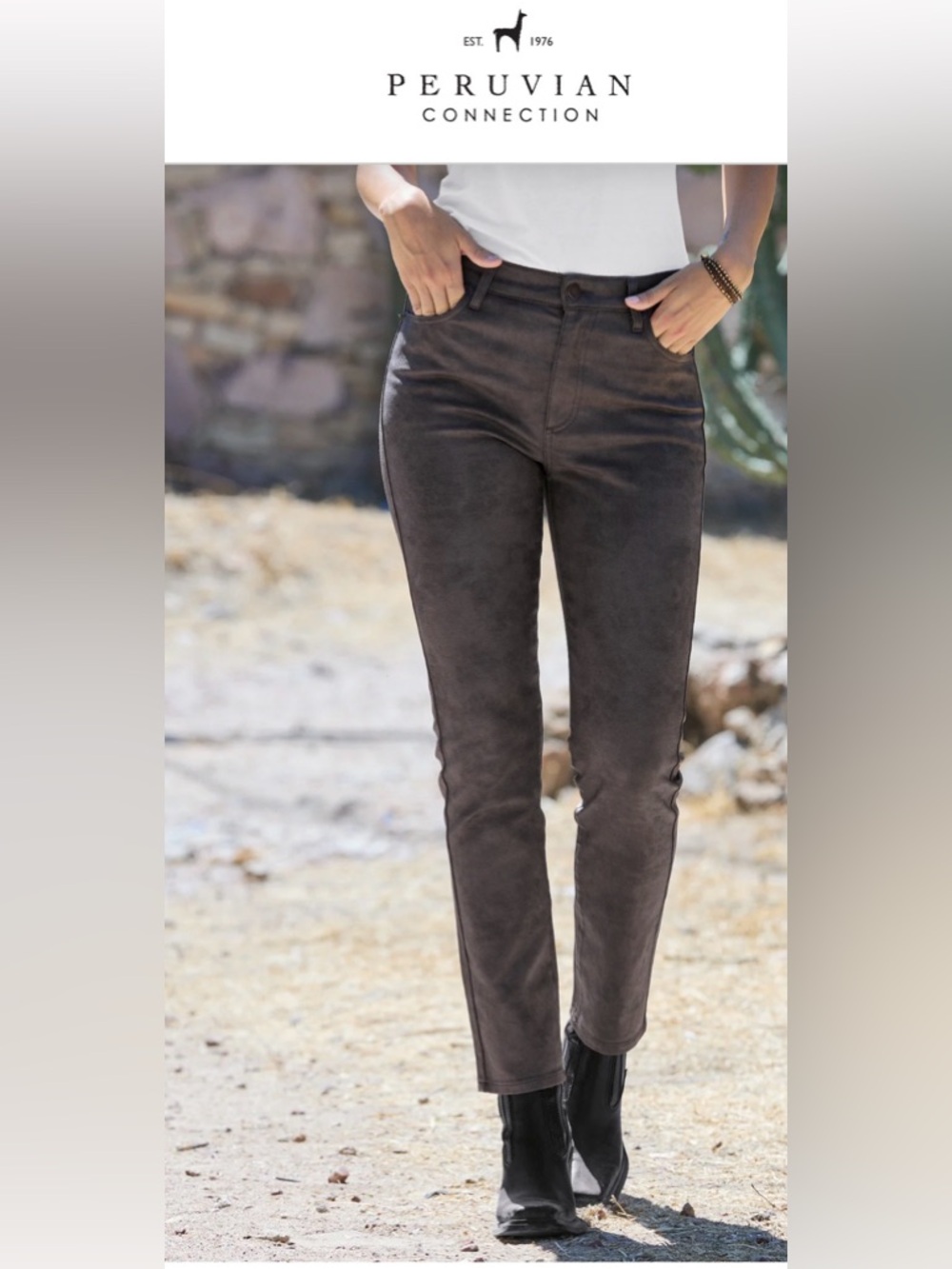 Peruvian Connection leather pants.